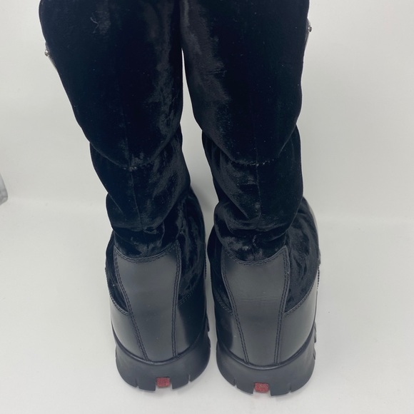 PRADA Linea Rossa Platform Velvet Snow Boots - Picture 2 of 7